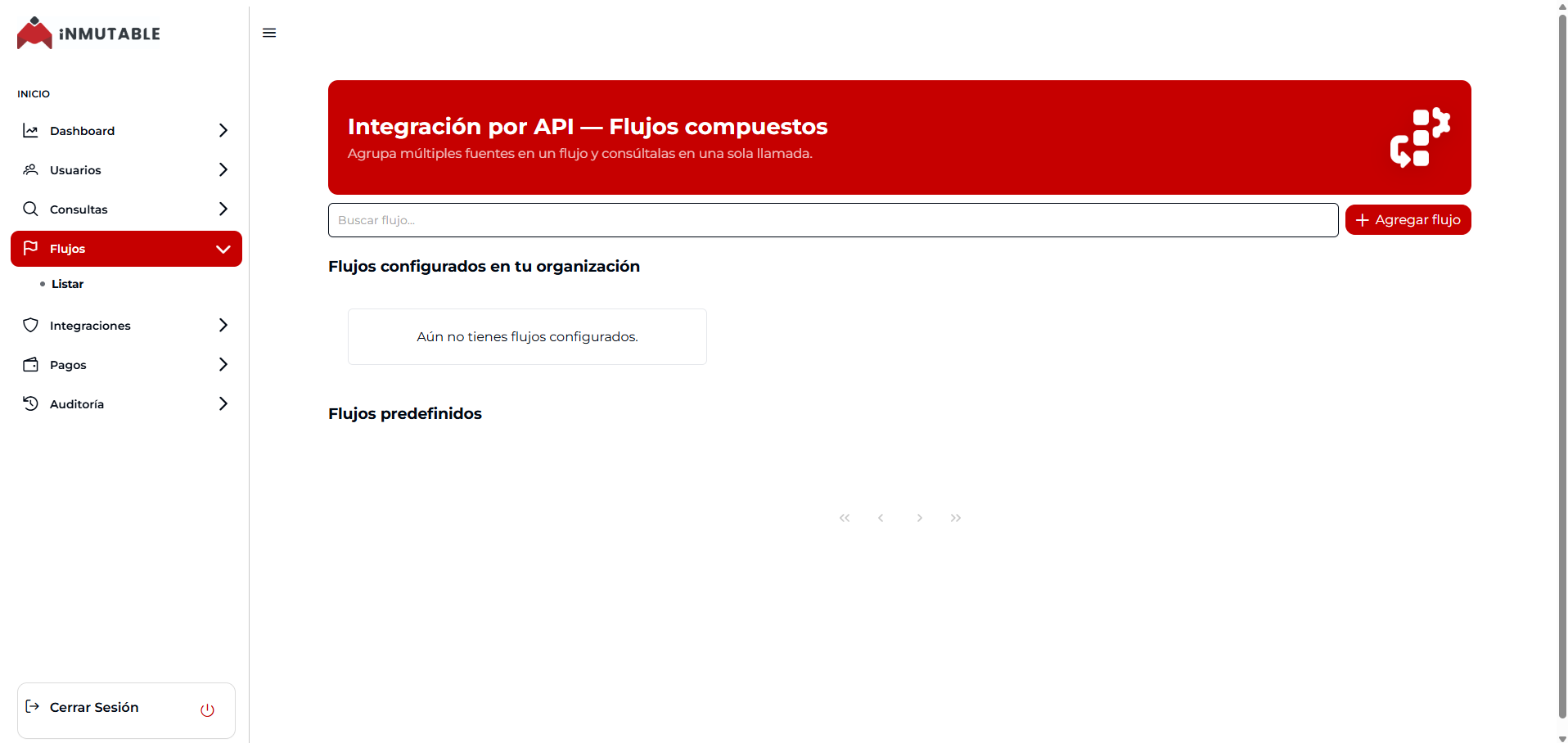 Menú Consultas > Flujos